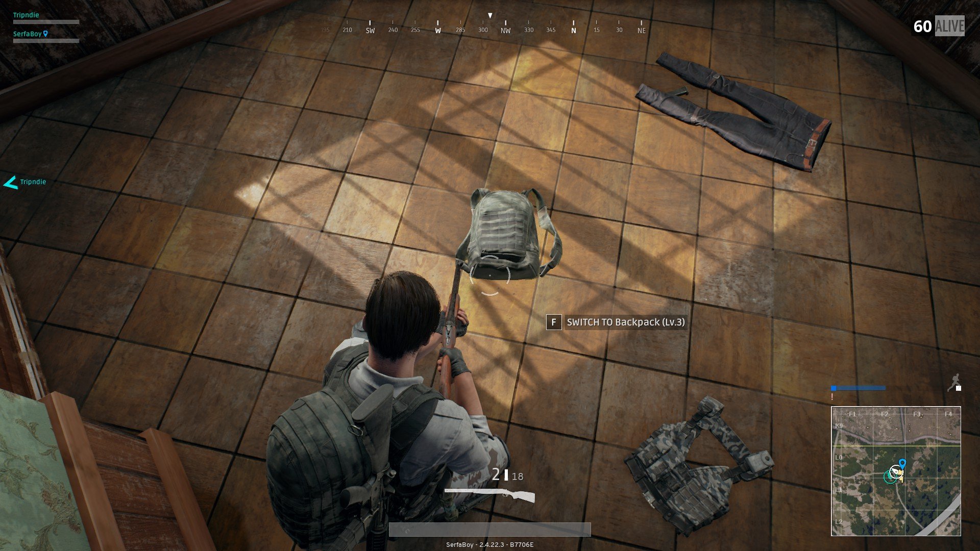PUBG Level 3 Backpack In Game