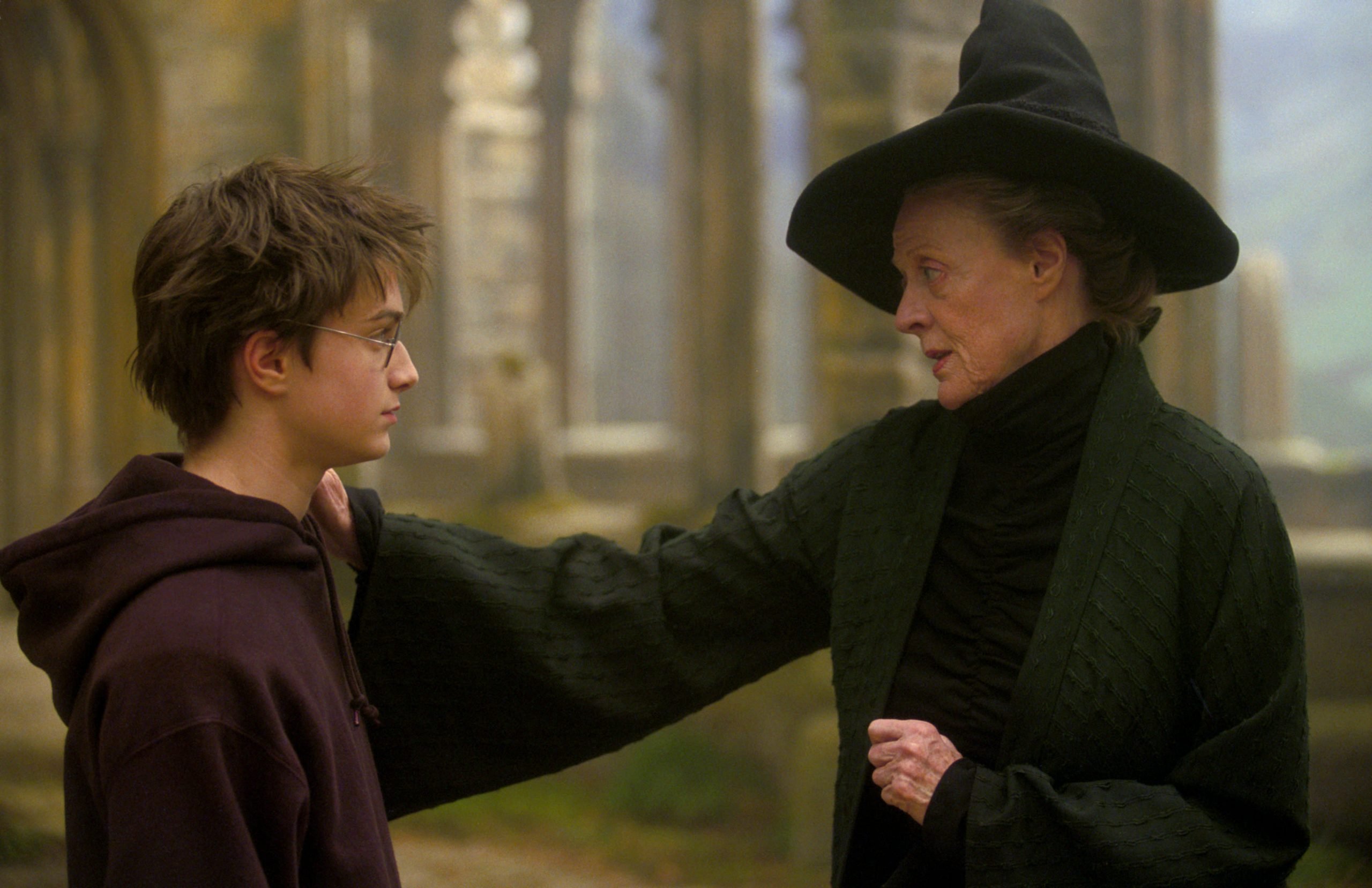 MinervaMcGonagall WB F3 McGonagallWithHandOnHarrysShoulder Still 0806115 Land scaled